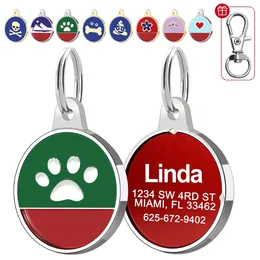 Dog Tag Metal ID Personalised Dogs Name Tags Custom Engraved Anti-lost Nameplate For Small Medium Cats Pet Accessories