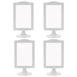 Frames 4 Pcs Sign Holders Table Top Po Frame Tabletop Picture Desktop Display Standing White Plastic 5x7