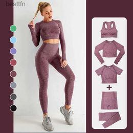 Active Sets 2 Piece Set Women Workout Clothing Gym Yoga Set Fitness Sportswear Crop Top Sports Bra Seamless Leggings Active Wear Outfit SuitL231014