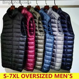 Men's Vests Men's Sleeveless Puffer Jacket 2023 New Autumn Spring Lightweight Water-Resistant Packable Men Down Vest Coat Plus Size 5xl 6xlL231014