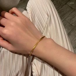 Bangle Simple Cold Wind Gold Colour Twist Bangles 2023 Trend Bracelet For Women Men Romantic Party Gift Fashion Jewellery