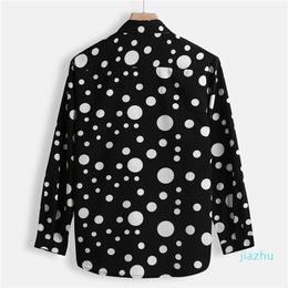 Luxury Polka Dot Mens Designer Shirt Autumn Long Sleeve Casual Mens Dress Shirts Style Homme Clothing333C