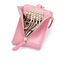 coin pouch key pouch Practical new leather key bag small change purse wholesale multi-function key cowhide bag card bag zipper