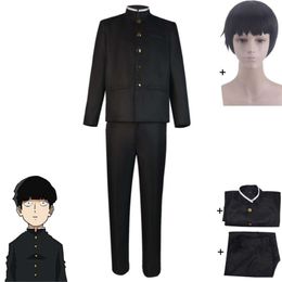 Cosplay Anime Cartoon Mob Psycho Mobu Saiko Hyaku Kageyama Shigeo Cosplay Costume Wig Black School Uniform Halloween Role Play Suit