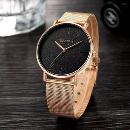 Wristwatches Quartz Watch For Men Classic Business Simple Fashion Ultra Thin Stainless Steel Mesh Band Men's Reloj Hombre