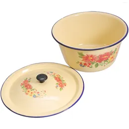 Bowls Enamel Basin Household Soup Storage Old-fashioned Pot Large Stainless Steel Mixing Bowl Tureen Containers Home Tub