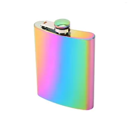 Hip Flasks Travel For Liquor Camping Gift Hiking Leak Proof Pocket Flask Hunting Stainless Steel Outdoor Portable Screw On Cap 6 7 8oz