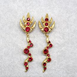 Backs Earrings Vintage Ear Clip Female Court Three-dimensional Flower Leaf Personality Everything Fringe Long