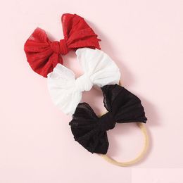 Hair Accessories A765 New Europe Baby Girls Bow Knot Headband Kids Bowknot Hairband Sweet Children Bandanas Head Band Baby, Kids Mater Dhcoo