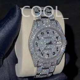 Luxuriöse Moissanit-Diamantuhr, Iced Out-Uhr, Designer-Herrenuhr für Herrenuhren, hochwertige Montre-Uhren mit automatischem Uhrwerk, Orologio.