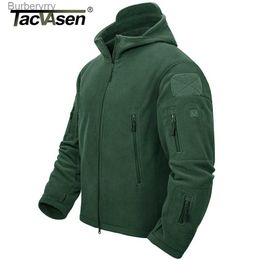 Men's Down Parkas TACVASEN Warm Fleece Tactical Jacket Mens Green Jackets Windbreaker Outdoor Work Jacket Hiking Hooded Coat Zipper Pocket OutwearL231014