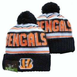 Men Knitted Cuffed Pom Bengals Beanies Cincinnati Bobble Hats Sport Knit Hat Striped Sideline Wool Warm BasEball Beanies Cap For Women a8