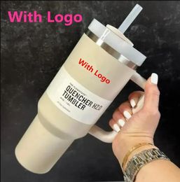 With logo New DHL ship Quencher H2.0 40oz Stainless Steel Tumblers Cups With Silicone Handle Lid and Straw 2nd Generation Car Mugs Vacuum Insulated Water Bottles n1014