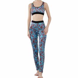Women Swimwear Beachwear-Swimsuit Swim Swimming Suit speckle rainbow flowers Suits Set long pants