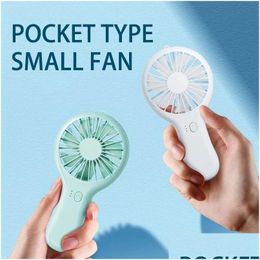 Party Favour Handheld Small Fan Cooler Portable Usb Charging Mini Silent Desk Dormitory Office Student Gifts Long Drop Delivery Home Dhkkc