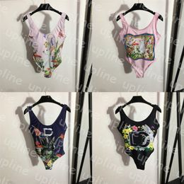 Women One Piece Swimwear Letter Print Backless Biquini Designer Vacation Swimming Swimsuit Quick Dry Bikini