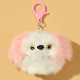 Keychains Cute Plush Dog Pet Car Key Chain Pendant Simulation Furry Ball Ring Couple Bag