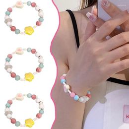 Link Bracelets Y2K Colorful Stars Beaded Women Girls Cute Sweet Plastic Fashion Charm Daily Party Jewelry Gifts