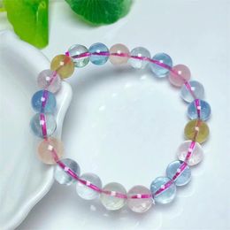 Strand Natural Morganite Bracelet Gemstone Beads Bracelets Pink Beryls Charm Women Reiki Crystal Jewelry 1pcs 8/9/10mm