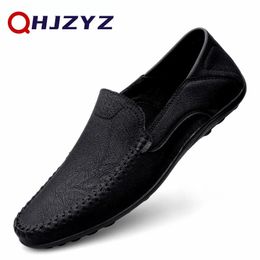 Dress Shoes Genuine Leather Men Casual Formal Mens Loafers Moccasins Luxury Brand Italian Breathable Slip on Male Boat Shoe Size 47 231013
