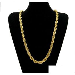 Chains 10Mm 78Cm Long Rope Twisted Chain Gold Plated Hip Hop Necklace For Mens Drop Delivery Jewellery Necklaces Pendants Dhley