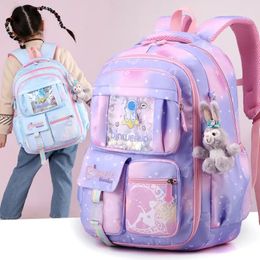Backpacks Cute Children Backpack Nylon Waterproof School Bag for Girls Kids Multiple Pockets Travel Large Capacity Bookbags 231013
