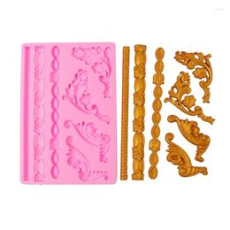 Baking Moulds 1PC European Relief Classic Retro Style Border Silicone Mould Fondant Chocolate Cake Decoration Edge Kitchen Pastry Tools