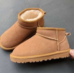 U Children Girls Mini snow boots Winter Warm Toddler Boys Kids Children's Plush Shoes Warm and comfortable2024