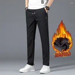 Men's Pants 2023 Casual Men Fall Winter Plus Plush Thick Stretch Sports Long Straight Tube Hipster Loose