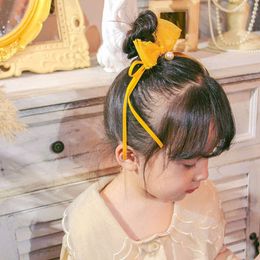 New Girls' Hanfu Headwear Daughter Children's Baby Hair Accessories Ancient Style Extra Long Tassel Bow Knot Hair Clip Girls' Ribbon