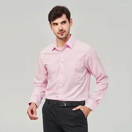 Men's Dress Shirts 2023 Solid Colour US Size Four-sided Elastic Anti-wrinkle Business Casual Long-sleeved Slim Social White Shirt