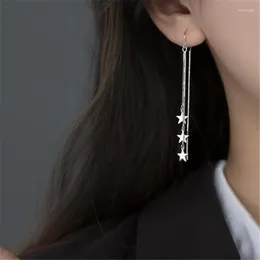 Dangle Earrings S925 Silver Needle Tassel Long Box Chain Star Drop Earring For Women Girls Cute Ear Line Hanging Earings Jewelry Gifts Eh182