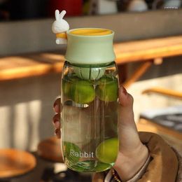 Water Bottles 480ml Cartoon Cute Children's Cup High Plastic With Philtre Outdoor Portable Tea Bottle