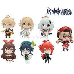 Finger Toys 7pcs/set Genshin Impact Anime Figure Paimon Klee Action Figure Paimon/barbatos/aether/diluc Ragnvindr/amber Figurine Doll Toys