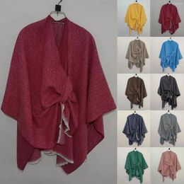 Scarves Womens Large Front Poncho Sweater Wrap Topper Knitted Elegant Shawls Cape For Fall Winter Neck Scarf