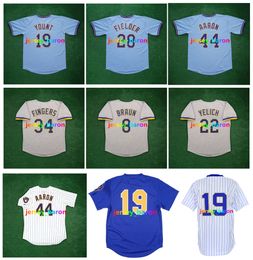 Robin Yount Hank Aaron Brewers Maglia da baseball ritorno al passato Ryan Braun Prince Fielder Rollie Fingers Paul Molitor Cecil Cooper Christian Yelich HIDEO NOMO Taglia S-4XL