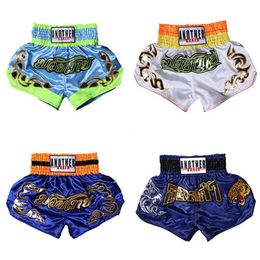 Embroidery Muay Thai Boxing Shorts Trunks Men's Comprehensive Combat Sparring MMA Fight Shorts Sanda Clothing kickboxing215D