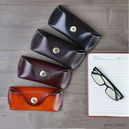 Sunglasses Cases Genuine Leather Eye Glasses Bag for Eyeglass High Quality Handmade Causal Belt Glasses Case Sunglasses Protector Case R231014