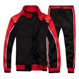 Men's Sportswear Casual Spring Tracksuit Men Two Pieces Sets Stand Collar Jackets Sweatshirt Pants Joggers Track Suit Running281l