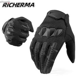 Five Fingers Gloves Summer Motorcycle Gloves Men Full Finger Women Motorbike Gloves Knuckles Protection Touch Screen Work Gloves For Pitbike Enduro YQ231014