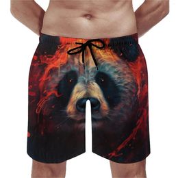 Men's Shorts Panda Board Summer Grotesque Realism Sports Beach Short Pants Males Comfortable Cute Graphic Oversize Swim Trunks