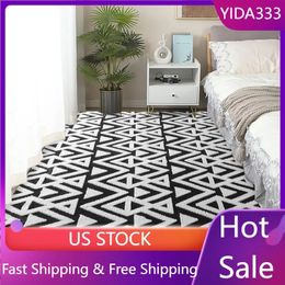 Carpet Ompaa Ultra Soft Geometric Bedroom Rugs Memory Foam Carpet Black 3 x 5 Feet Cosy Area Rugs for Living Room Couch Dorm 231013