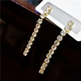 Dangle Earrings Beautiful Shinning Rhinestones Long Temperament Simple Fashion Jewelry Wholesale