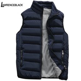 Mens Vests Mens Jacket Sleeveless Vest Winter Fashion Casual Slim Coat Brand Clothing Vests CottonPadded Mens Vest Men Waistcoat Big Size 231013