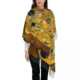 Scarves Women's Tassel Scarf Gustav Klimt Inspired Abstract Art Long Super Soft Shawl And Wrap Gifts Pashmina