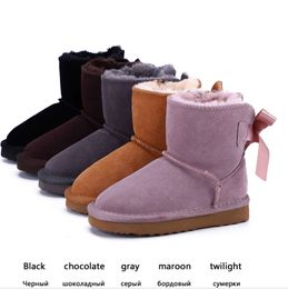 24 New Kids Boots U Genuine Leather Australia Girls Boys Ankle Winter Boot For Baby Shoes warm ski toddler Fashion new botte fille Sneakers U 321