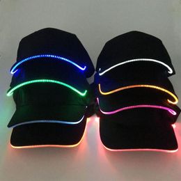 Ball Caps Fashion Unisex Solid Color LED Luminous Baseball Hat Christmas Party Peaked Cap Sell275S