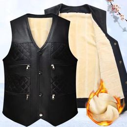 Men's Vests Winter Solid Thickened Velvet Multi-pocket Loose Casual High Street Sleeveless Jackets Men Tops Male Clothes