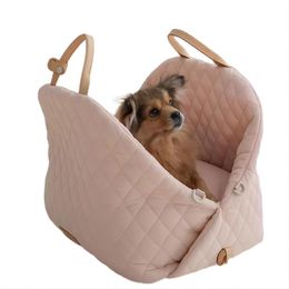 YUEXUAN Designer Dog Car Seat for Small Medium Dogs Portable Pet Bag Seat for Dogs Cats Non-Slip Dog Booster Seat with a Pad Safety Leash Durable Car Dog Bed, Easy Instal