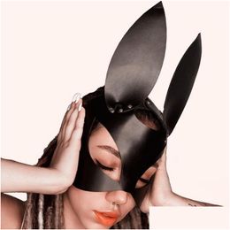 Other Event & Party Supplies Other Event Party Supplies B.Cyqz Women Y Leather Mask Half Face Fancy Masks Toys Halloween Ears Cosplay Dhwwb